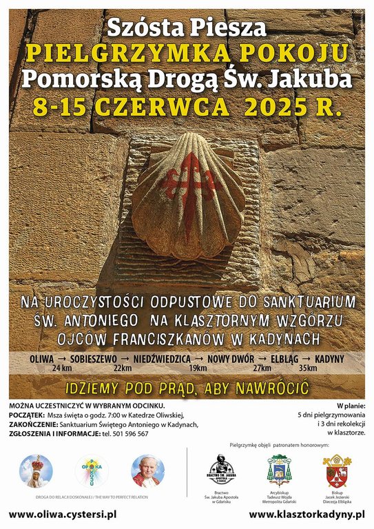 Oliwa-VI Pielgrzymka Pokoju szlakiem Pomorskiej Drogi św. Jakuba