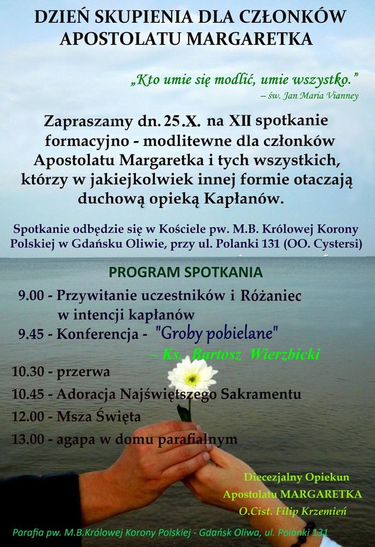 Oliwa-XII spotkanie formacyjno - modlitewne dla członków Apostolatu Margaretka 